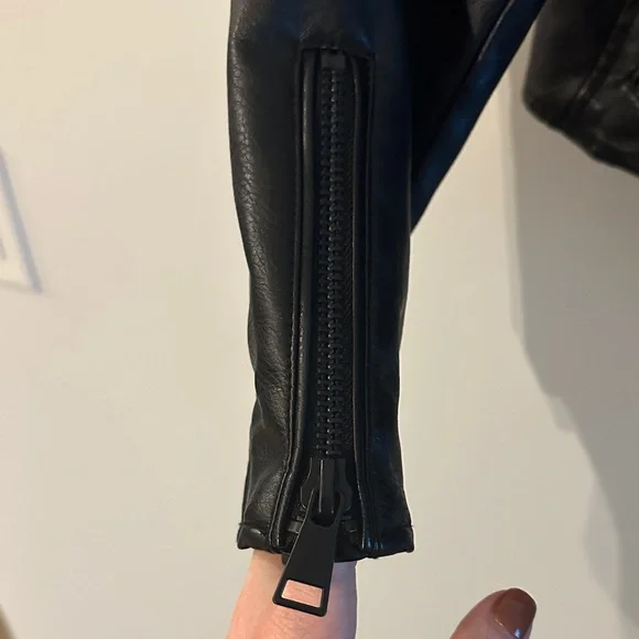 Anthropologie Sleek Black Leather Jacket - Picture 4 of 6